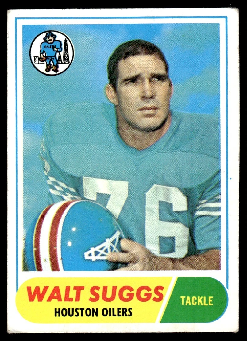 1968 Topps Football Card Walt Suggs Houston Oilers #94 EX