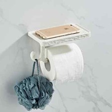 toilet paper holder with phone shelf