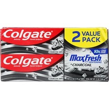 Colgate Max Fresh Toothpaste, Charcoal Mint Flavor, 6.3 oz 2 Pack 1.27 per gallon