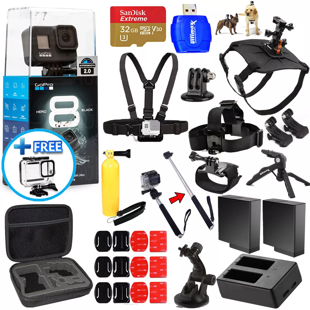 GoPro HERO8 HERO 8 Black - All In 1 MEGA ACCESSORY KIT + EXT BATT + 32GB  Bundle