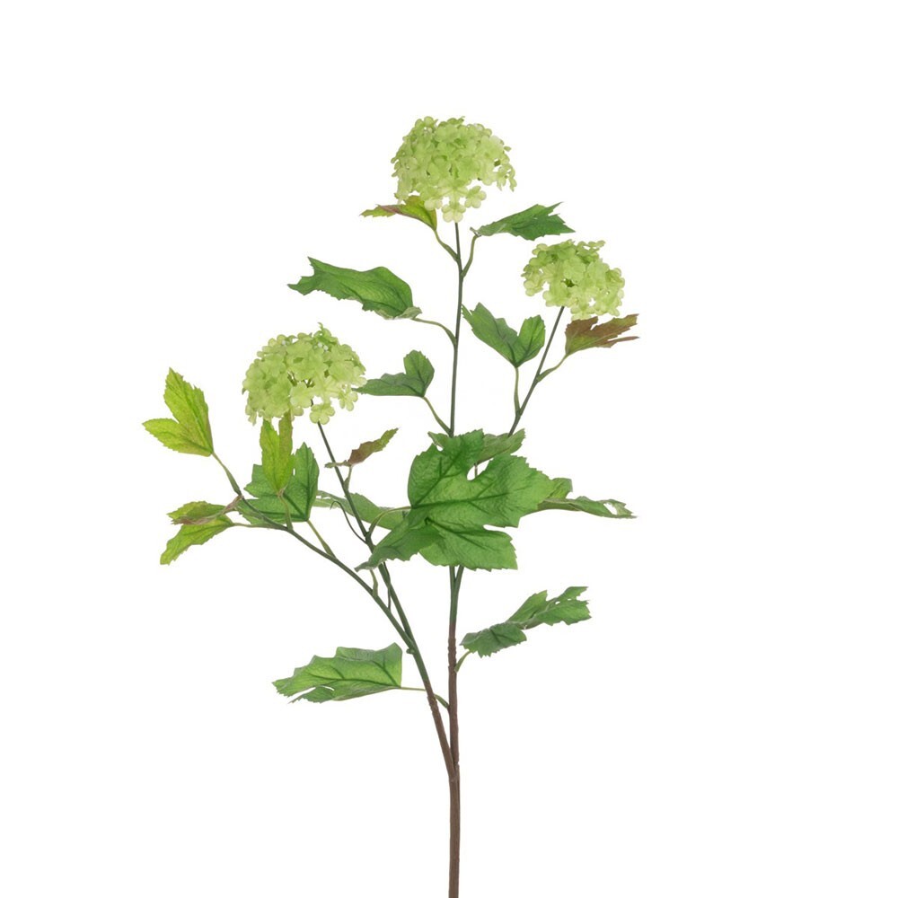 ECO Sustainably Produced Faux Silk Viburnum Flower & Leaf Spray 89cm/35in Green