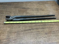 Antique U Bit Bolt  Blacksmithing Tongs ~ Thompson MFG. Meadville, PA.~ 17" Long