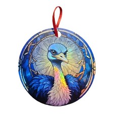 Ostrich 1 Design Holographic Bird Ornament