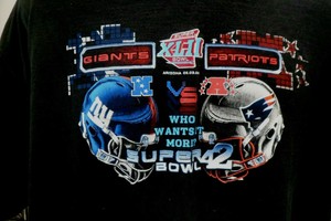 NFL Super Bowl XLII 42 2008 NY Giants NE Patriots Helmet shirt Size XL Football | eBay