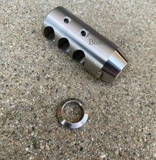 .17 HMR Stainless Steel Muzzle Brake Compensator 1/2-28 TPI With Crush Washer