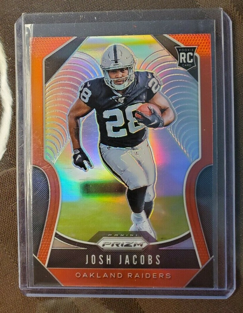 Josh Jacobs 2019 Panini Prizm RC Red Prizm SSP Retail Exclusive Very Rare <15