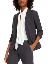 /LX016/ Bar III Women's Collarless Open-Front Blazer Jacket Granite Sz XL 99