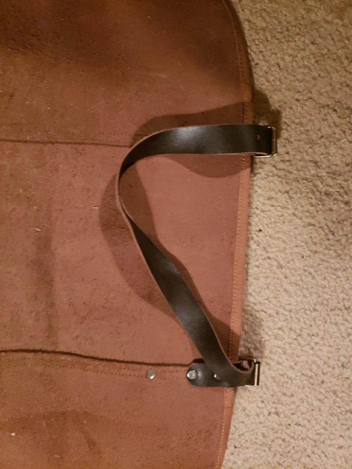 New Heavy-Duty Forest Ready Leather Log Carrier Firewood Tote Bag - Image 3 of 4