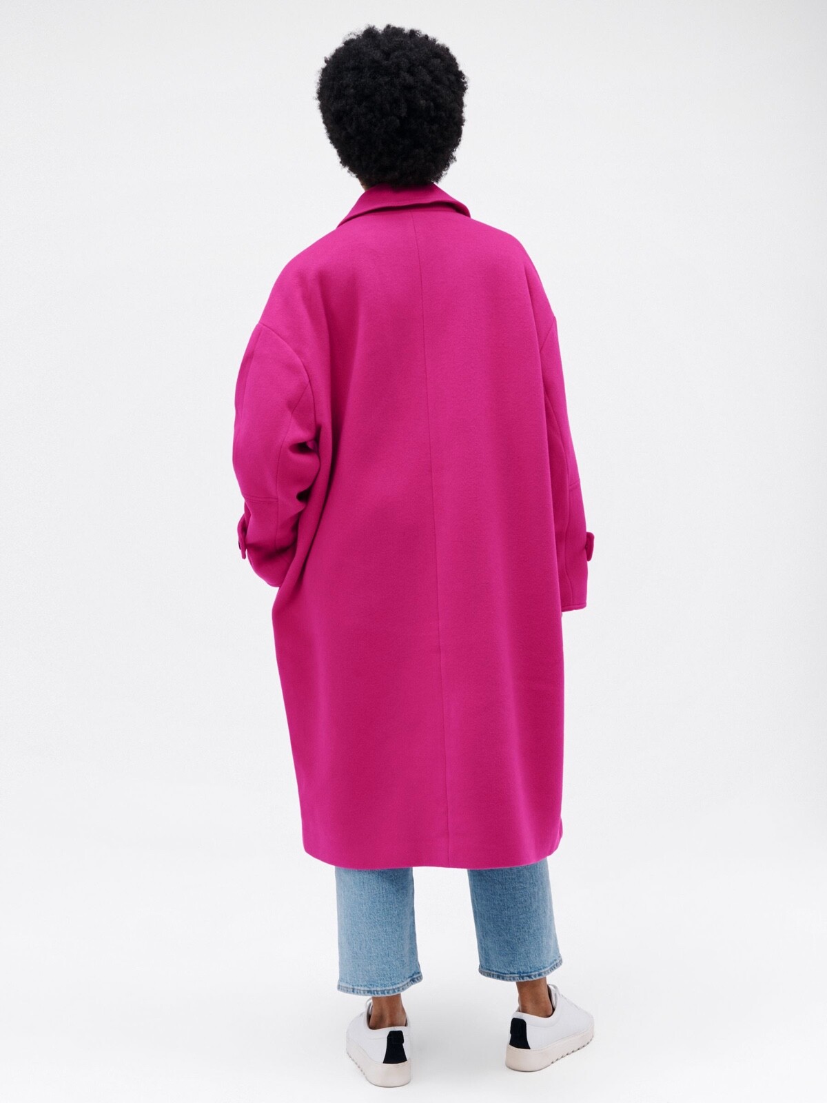 CLEARANCE! BNWT Banana Republic Buckle Neck Cocoon Coat, Bright Peony M RRP:£275 image 5