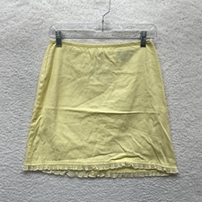 Y2K Vintage Mini Skirt Small 4 6 26 27 Yellow Coquette Cottagecore Prairie Fairy