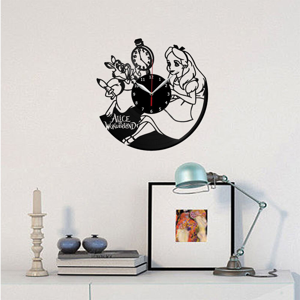 Viiluuxr Vinyl Record Wandklok - 12 Inch Stille Batterij Operated Hogwarts Express Film Thema Woondecoratie Creatieve Gift Niet-Ticking Quartz Klok. (HX-01-WL