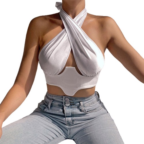 Sleeveless Halter Neck Criss Cross 