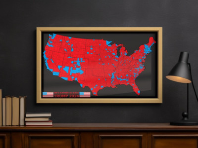 Trump 2024 Election Map Art Print, MAGA Republican Poster, USA