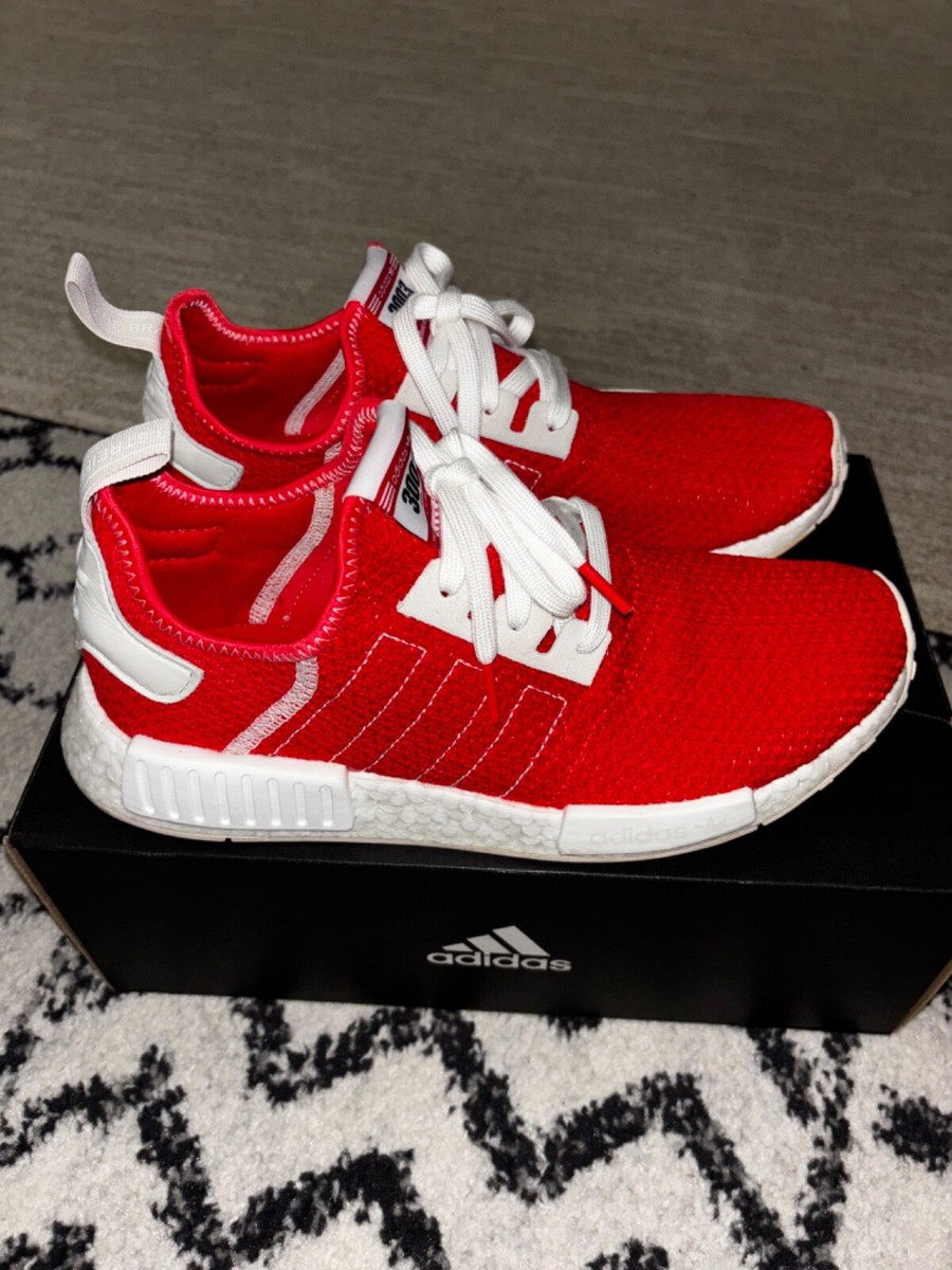 Adidas NMD R1 Men's Sneaker Active Red/White EUC Clean Rare