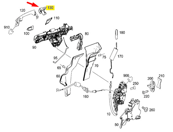 Poignée de porte avant gauche pour Mercedes-Benz Classe E W212, A20476613259999