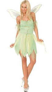 Green Fairy Costume With Wings Tinkerbell Peter Pan Fancy Dress 5051090017046 Ebay