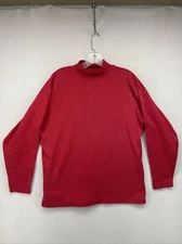 CHARTER CLUB CLASSICS Women's Top Pink Red Size Large L Cotton Mock Turtleneck