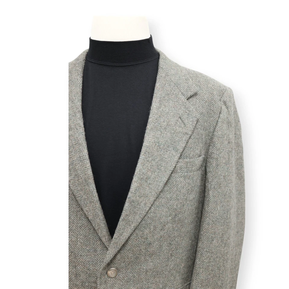 FARAH VINTAGE TWEED Hombre Oliva ESPIGA Abrigo Deportivo Traje Chaqueta Blazer 42 L Foto 3 de 4