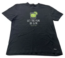 Life Is Good Crusher Tee Let The Fun Be Gin Black T-shirt Adult Unisex Large LG