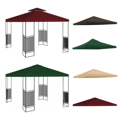 10'x10' Gazebo Canopy Top Replacement 1/2 Tier Patio Outdoor Sunshade Cover UV30