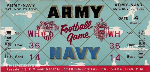 12 1937 - 1964 Army vs Navy full unused tickets football scrapbooking reprint - Bild 6 von 12