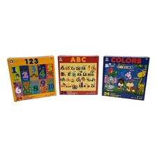 Karmin Children's 24 Piece Kids Puzzle 3 Pack ABCs Letters Numbers Colors 10 x