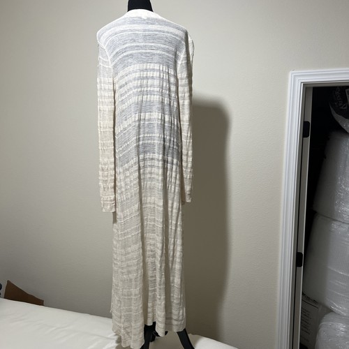 Anthropologie Moth Cardigan Duster Early Sun Linen Blend Long Beige Coastal S - Picture 3 of 16