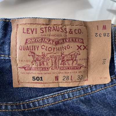 VTG 90s Levi's 501xx Denim Jeans Dark Wash Button Fly Made In USA