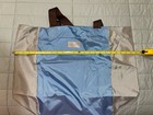 GONEX FOLDABLE REUSABLE SHOPPING TOTE BAG PACKABLE NYLON Blue w/ Brown Handles — photo 10