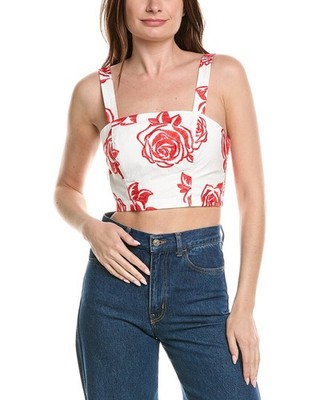 Milly Rose Embroidery Square Neck Top Women's