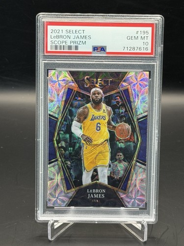 2021-22 Panini Select Premier Level Scope Prizm LeBron James #195 PSA 10