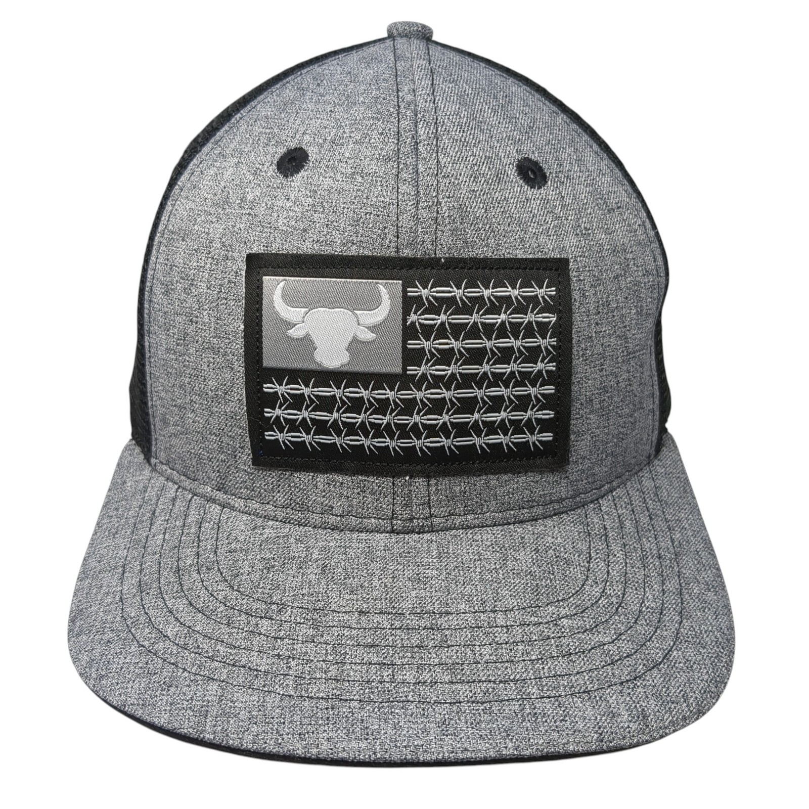 Flag Patch Snapback Trucker Hat Gray OS Adjustabl… - image 1