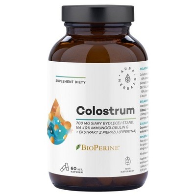 Aura Herbals Colostrum 700 mg + BioPerine 60 Kapseln Nahrungsergänzung