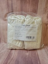 50 Pack - Hanes -3 Ply Washable Reusable White Face Masks Adjustable 100 Cotton