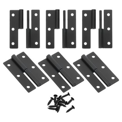6Stk aushängbare Scharniere,2,5'',für Linkshänder,schwarz