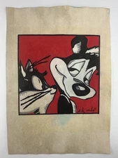 Andy Warhol COA Art Painting Original Drawing Vintage Paper Signed