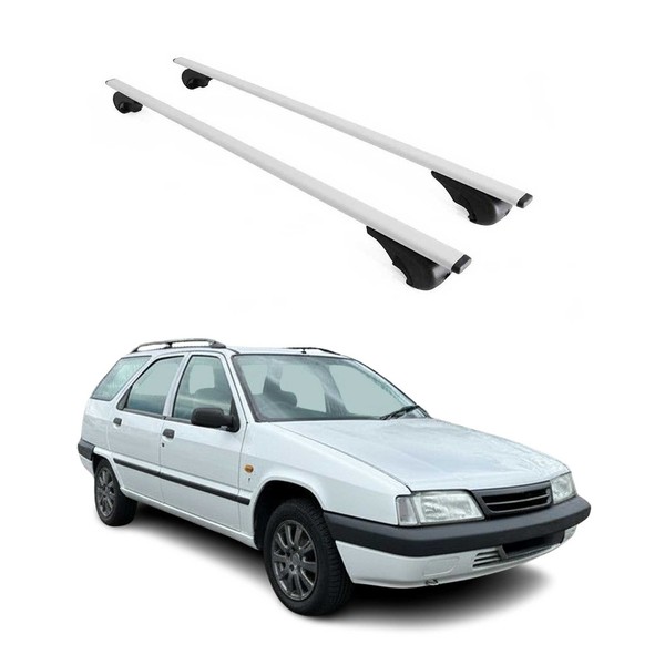 DachträGer GrundträGer FüR Citroen ZX Kombi 1994-1998 75Kg Stahl Silber 2 Tlg-image