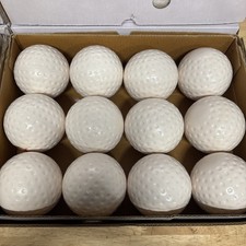 NEW 12 Pack White Dimpled Training Practice Baseballs Durable all Weather