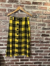 Vtg Women’s Steelers Colors Black And Yellow Kinloch Anderson 100% Wool Skirt 