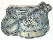 Bluegrass Band Banjo Fiddle Guitar Cowboy Western Music 80s Vintage Belt Buckle