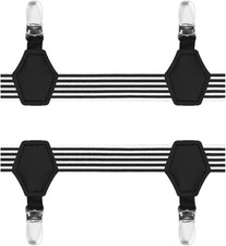 Men's 2PCS Adjustable Sock Garters Suspenders One Size, Blackwhitea