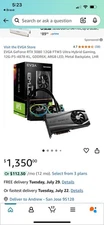 EVGA NIVIDIA 3080 Graphics Card With Water Cooling