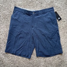 Adidas Men's Shorts 34 Waist Ultimate 365 Golf 9" Inseam Herringbone Blue NWT