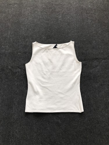 Gucci, Gucci Tank Top Womens S White Knit Boat Neck Fitted Sleeveless Made In Italy