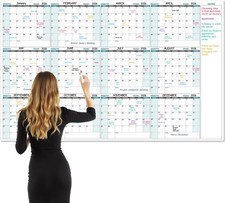 Large Dry Erase Calendar for Wall Yearly Wall Calendar Dry Erase, 58" x 37"...