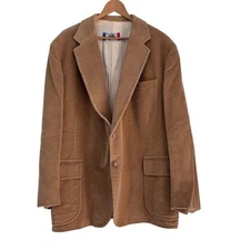 BRAD WHITNEY Mens Wide-Wale Tan Corduroy Western Blazer 54 R Vintage Poland