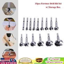 15PCS Professional Wood Forstner Drill Bit Set Metric 10-50mm High Carbon Steel