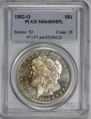 1882-O Morgan Silver $1 Dollar PCGS MS 64 DMPL Deep Mirror Proof Like