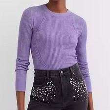LOFT Ribbed Shimmer Sweater
