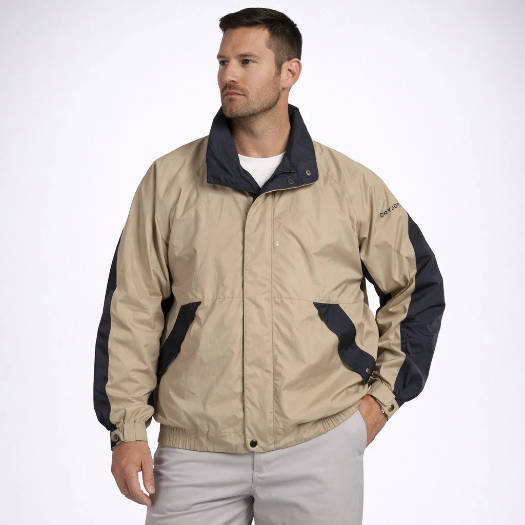 Pull Homme FootJoy Coupe-Vent Beige – 1/4 Fermeture Éclair Manches Longues – Taille L – Golf